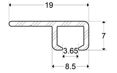 Technische Zeichnung der Decken-Bilderschiene