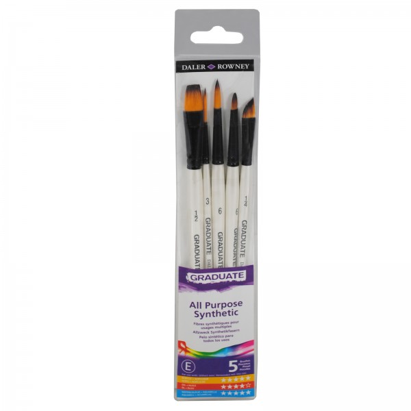 Daler Rowney Graduate Brushes - Synthetic Brushes - Set of 5 - 50 006