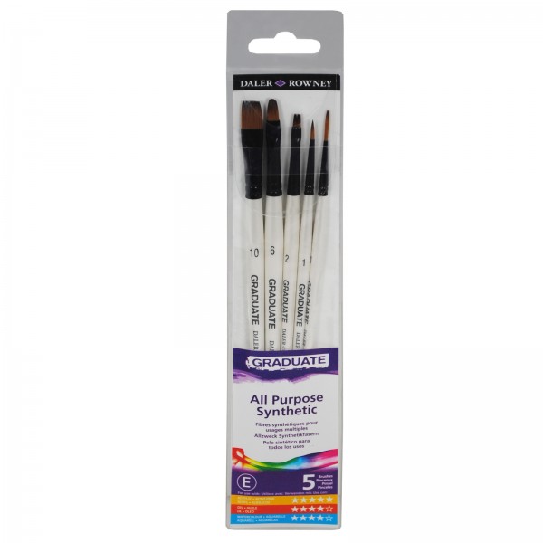 Daler Rowney Graduate Brushes - Synthetic Brushes - Set of 5 - 50 001