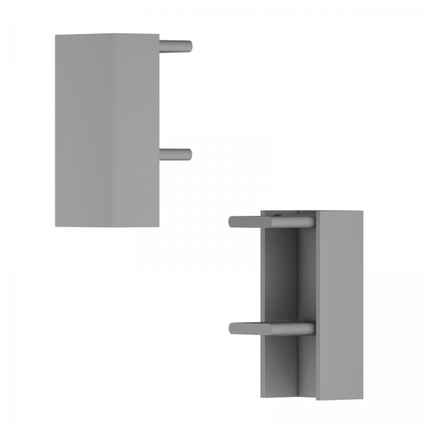Set of End Caps for Picture Rail Classic, grey