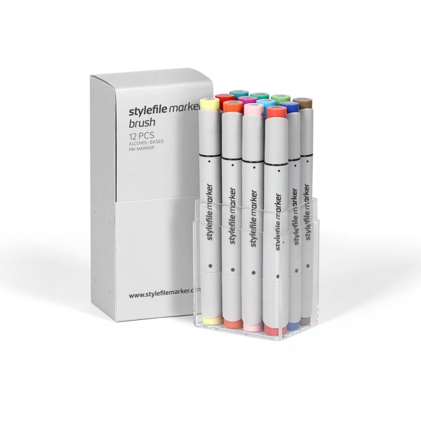 Stylefile Marker Brush Set Main B - Set of 12 - drawing markers / retouching markers