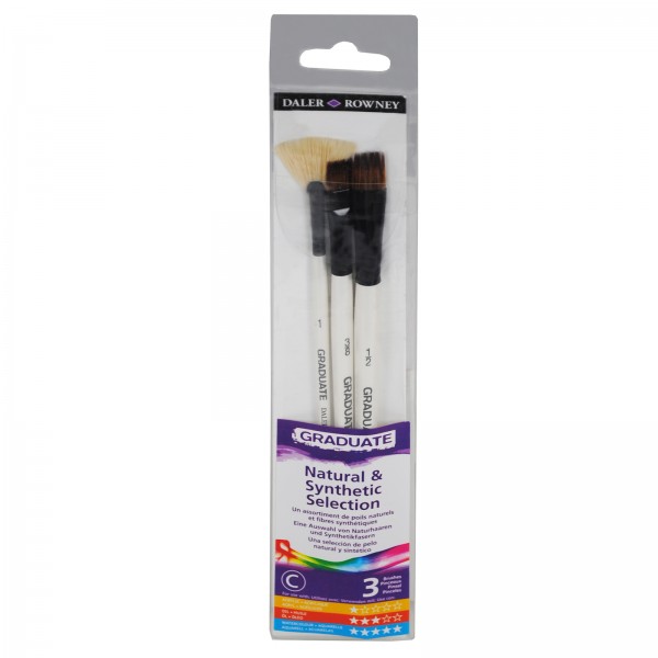 Daler Rowney Graduate Brushes - Natural & Synthetic Selection - Set of 3 - 30 006