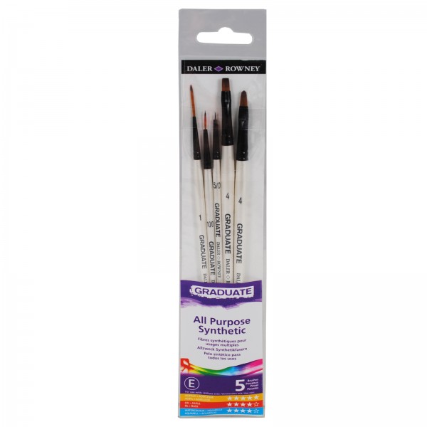 Daler Rowney Graduate Brushes - Synthetic Brushes - Set of 5 - 50 003