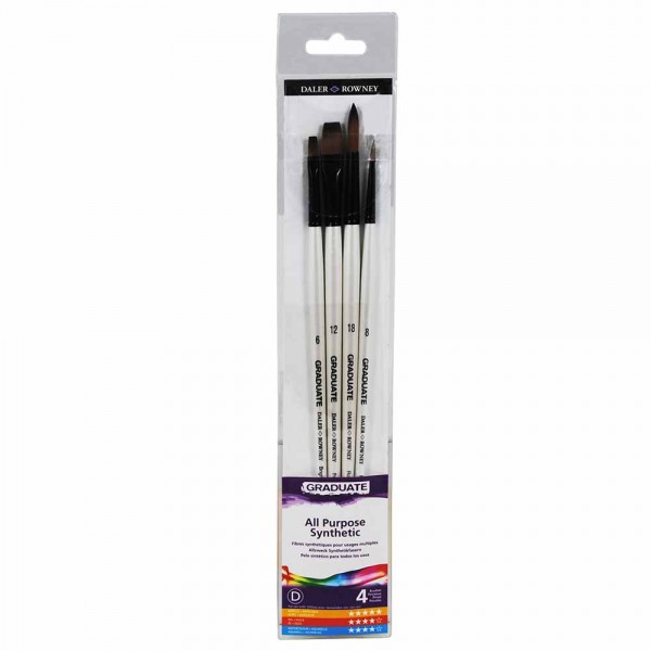 Daler Rowney Graduate Brushes - Synthetic Brushes - Set of 4 - 41 001