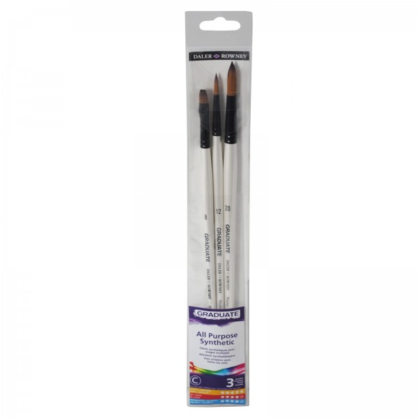 Daler Rowney Graduate Brushes - Synthetic Brushes - Set of 3 - 31 001