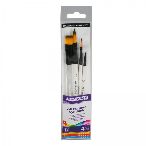 Daler Rowney Graduate Brushes - Synthetic Brushes - Set of 4 - 40 009